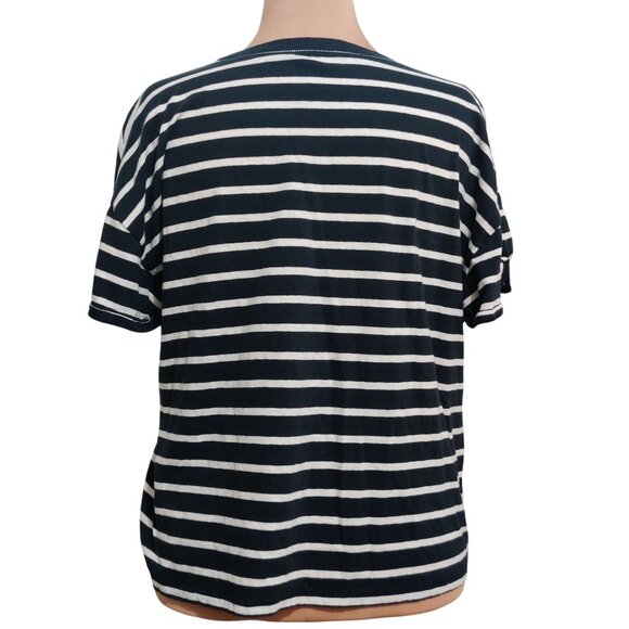 Free Assembly XXL Striped T-Shirt Black White Boxy Fit Soft Casual Cotton Tee - Picture 2 of 7